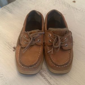 Sperry Boat Shoes. Tan. Used. Boys 11.5.